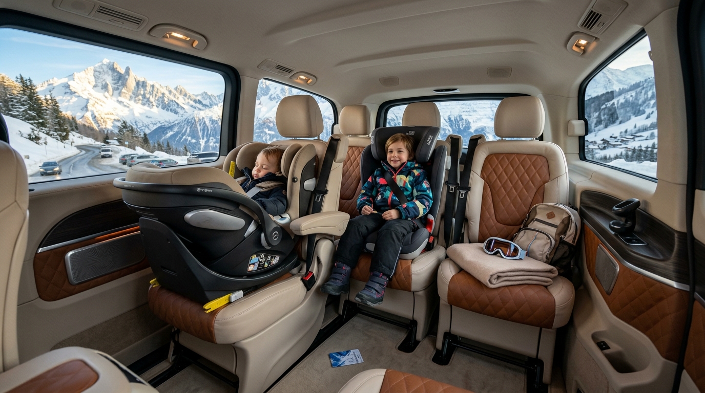 Family Ski Transfers from Geneva Airport: Child Seats, Safety & Comfort (2026 Guide)